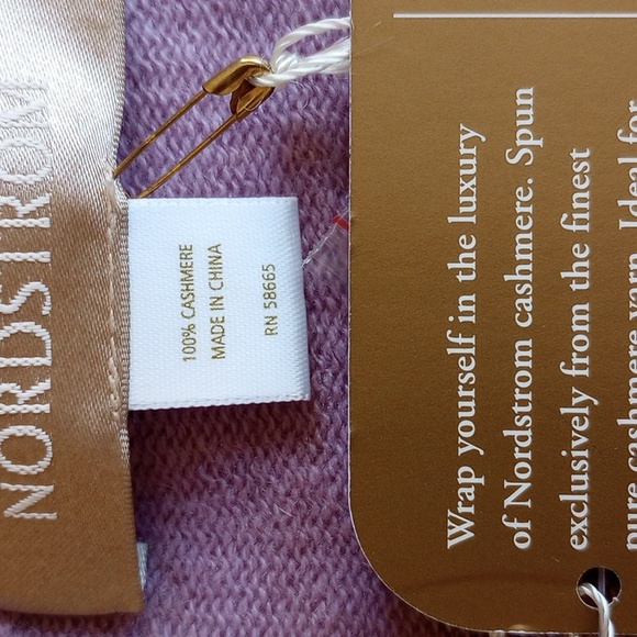 NWT Nordstrom 100% Cashmere Bell-Sleeve Drape Front Cardigan S Purple - Picture 5 of 8